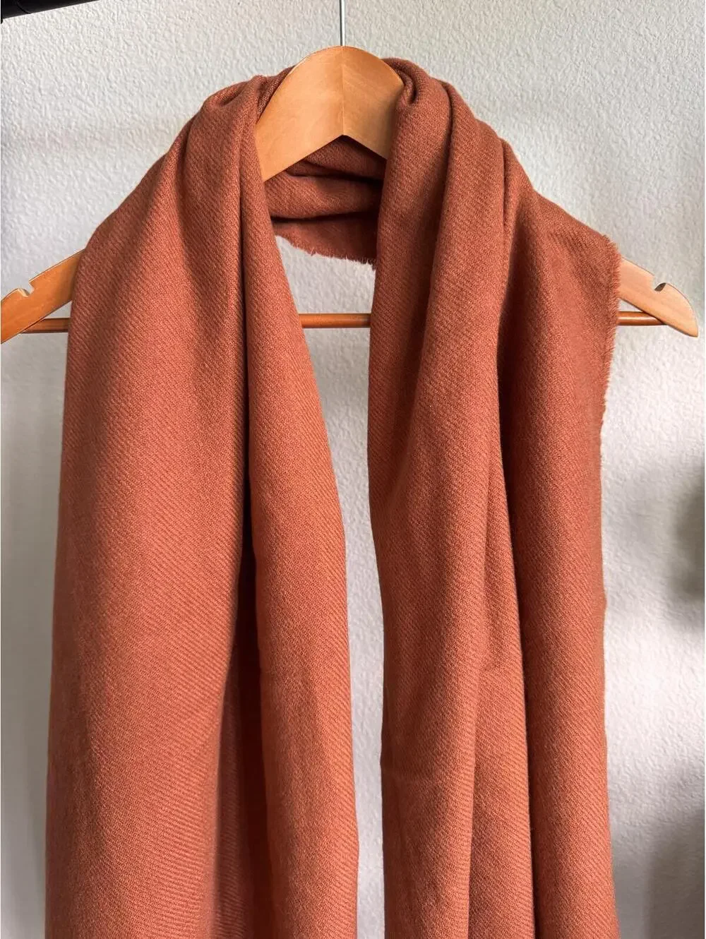 Reclaimed Vintage Chocolate Terracotta Blanket Scarf Fringe Oversized Unisex